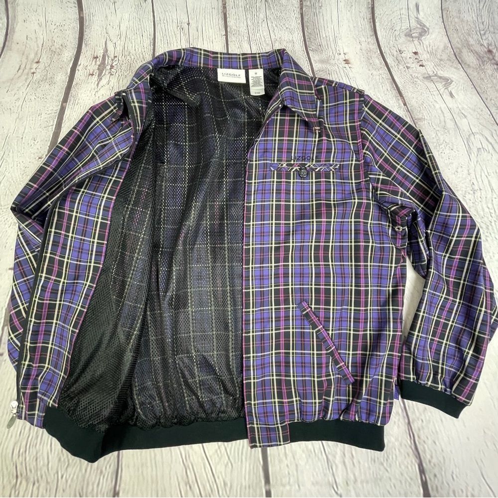 LIZGOLF / LIZ CLAIRBORNE lightweight plaid full zip golf jacket, size M - Picture 6 of 15